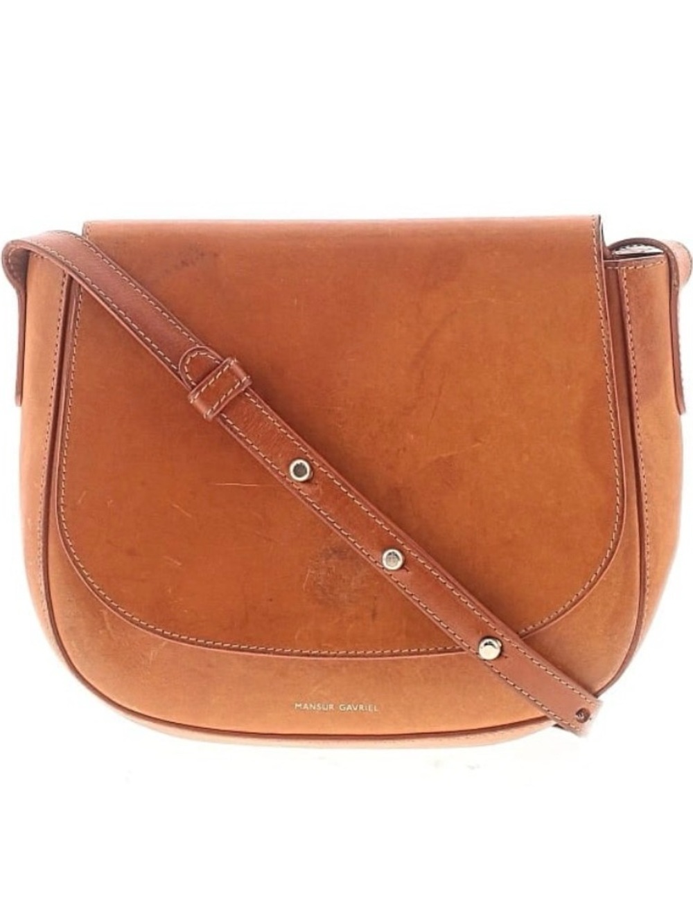 Mansur Gavriel Tan Leather Saddle Bag
